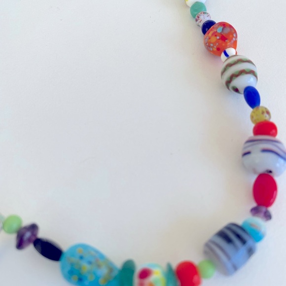 Artisan Glass Bead Choker Necklace - Picture 4 of 12